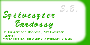 szilveszter bardossy business card