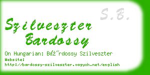 szilveszter bardossy business card
